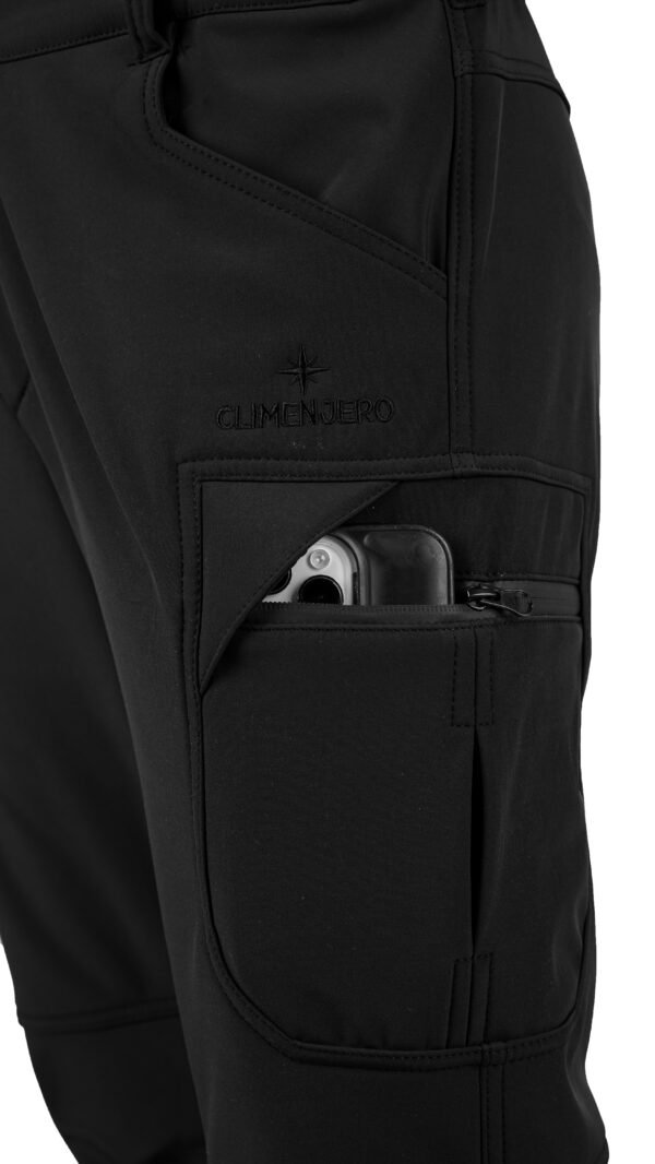 Erkek  4 Yöne Esneyen Likralı Softshell Outdoor Taktik Trekking Pantolon SİYAH