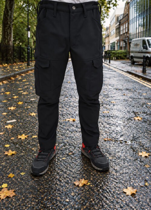 ERKEK SOFTSHELL OUTDOOR NAKIŞLI TAKTİK PANTOLON SİYAH