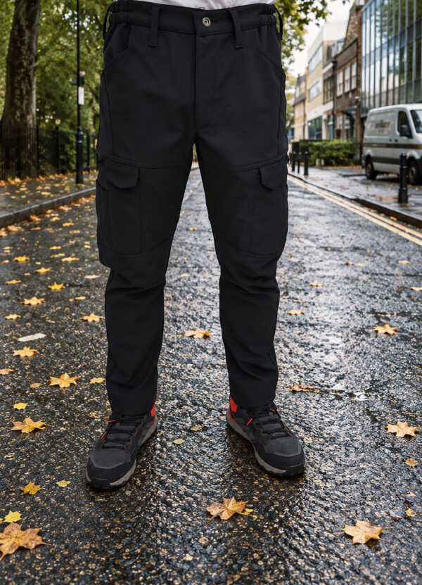 ERKEK SOFTSHELL OUTDOOR NAKIŞLI TAKTİK PANTOLON SİYAH